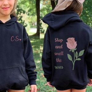 GIOVENTÙ - Felpa con cappuccio personalizzata con nome, felpa da ragazza regalo personalizzato per bambini, iniziali personalizzate per ragazze regalo per la festa del 7° compleanno