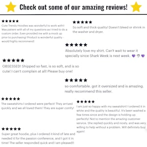 Puede incluir: La imagen muestra rese&ntilde;as de clientes con el encabezado "Check out some of our amazing reviews!". Las rese&ntilde;as est&aacute;n en texto negro sobre un fondo blanco, con calificaciones por estrellas y comentarios positivos sobre la calidad del producto y el servicio al cliente.
