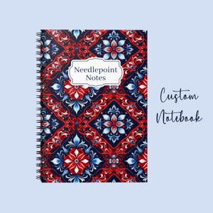 Needlepoint Note Book: Crafter Gifts, Pattern Notes Americana Print Gift for Mom, Custom Chinoiserie Aesthetic NDLPT NoteBook