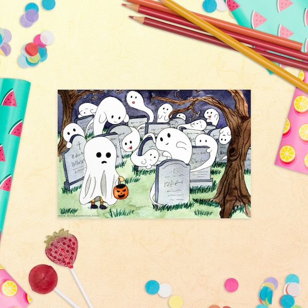 Halloween Ghosts Postcard