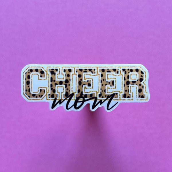 Cheer Mom Sticker For Water Bottle, Gift For Cheer Coach, Sports Mom Sticker For iPad, Cheer Team Mom Gift