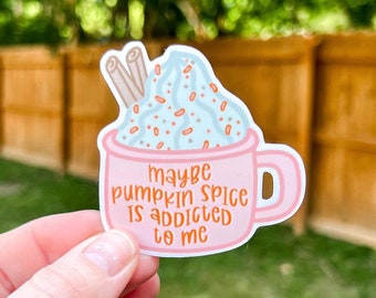 Pumpkin Spice Latte Sticker, Funny Food Stickers, Decal For Coffee Cup, Fall Coffee Stickers, For Pumpkin Spice Gift Basket