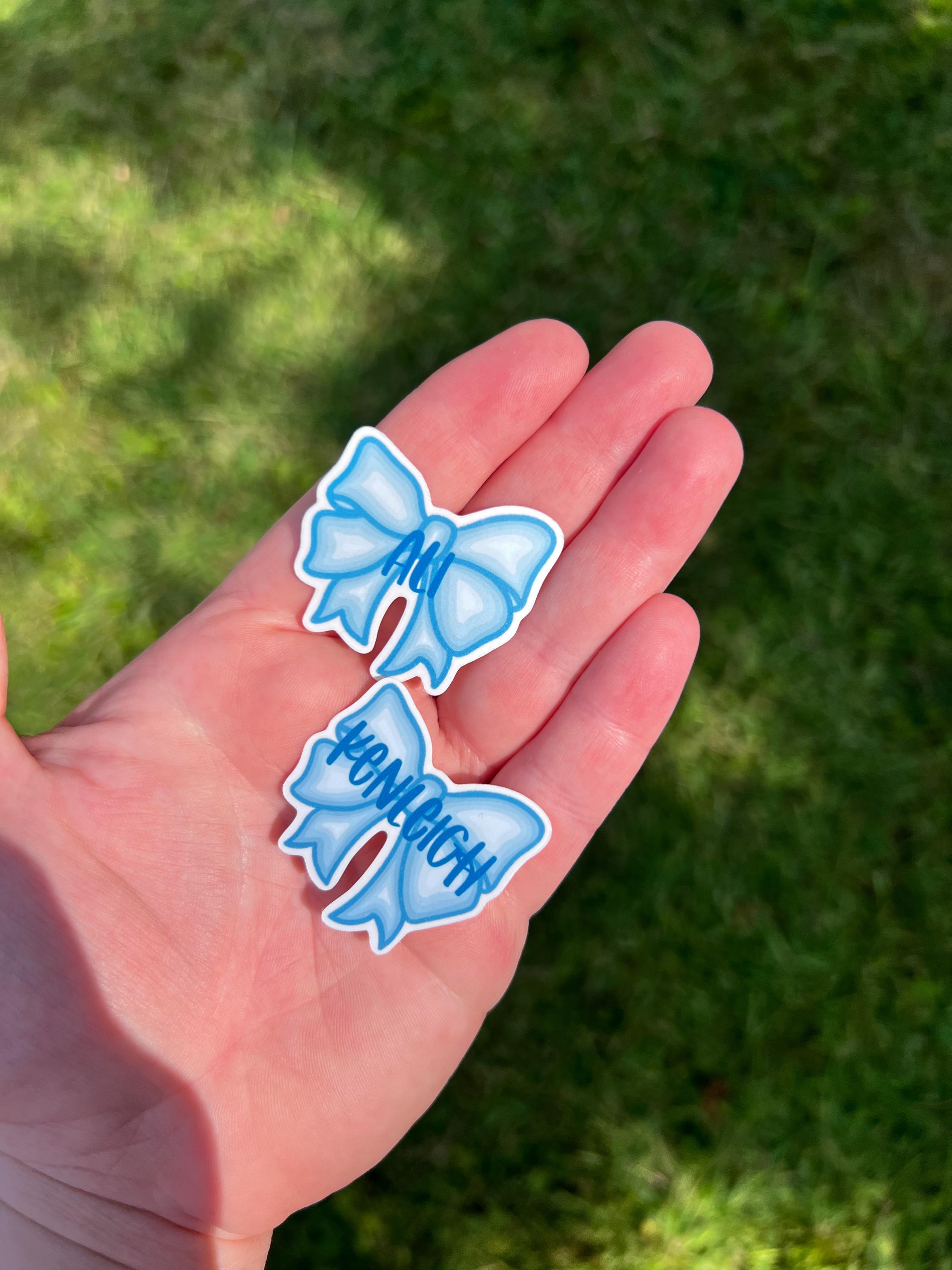 Custom Blue Bow Name Sticker, Water Bottle Decal - Etsy