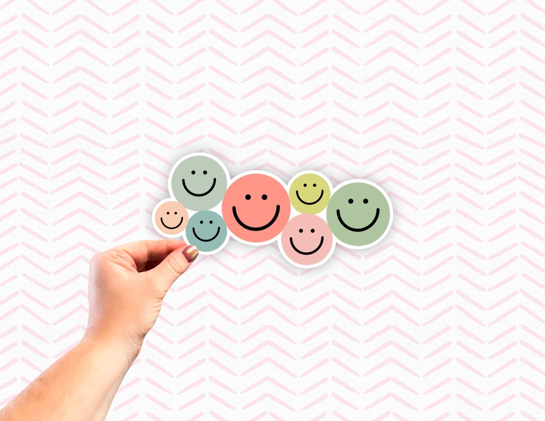 Happy Face Sticker Smile Sticker Colorful Stickers Decals - Etsy