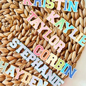 Custom Varsity Name Sticker, Personalized Decal
