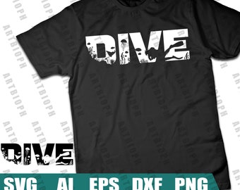 Dive SVG concept shirt design for scuba diving enthusiast diver underwater SVG File - Digital File - Instant Download