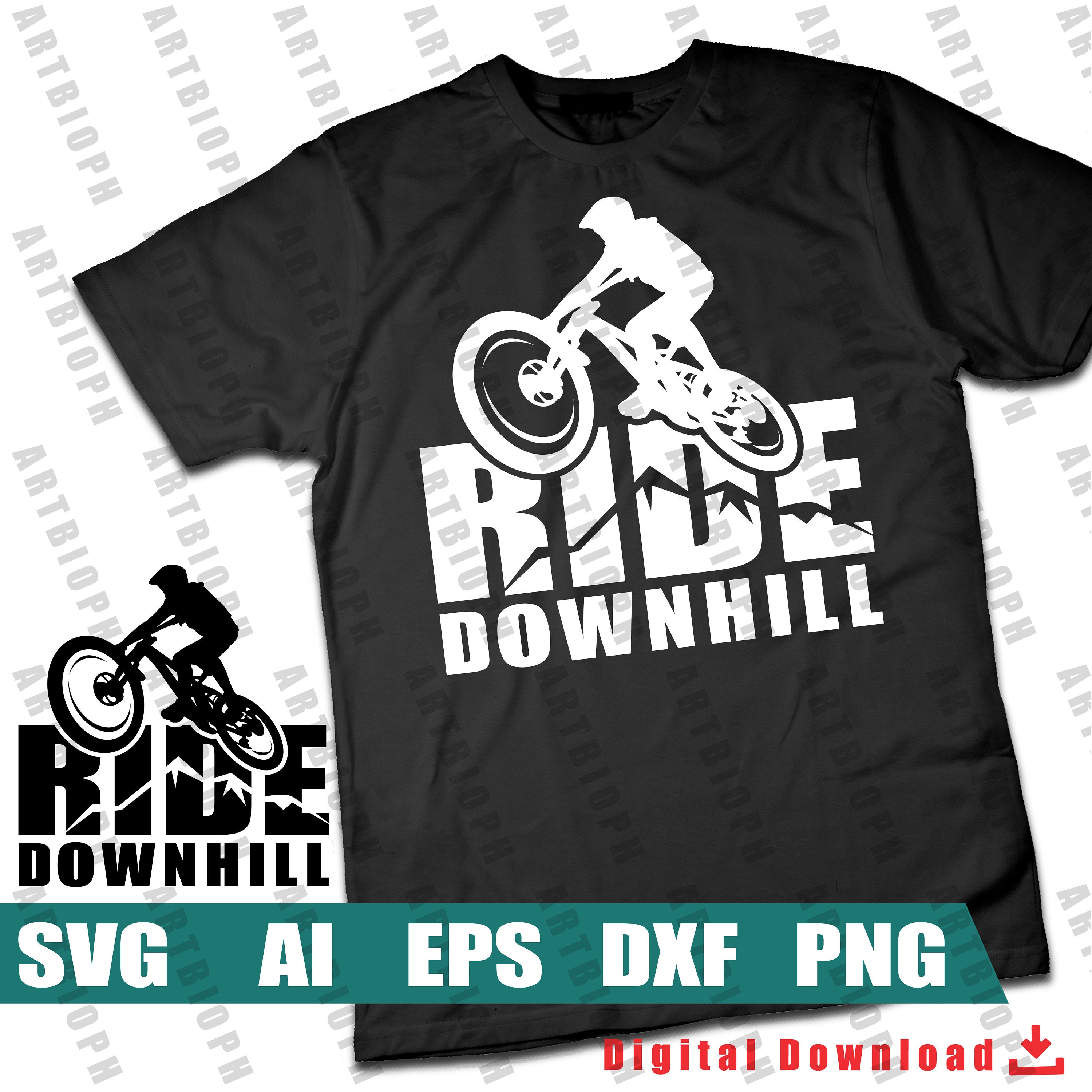 File SVG per plotter di mountain bike, MTB downhill e File SVG per plotter di mountain bike, MTB downhill e