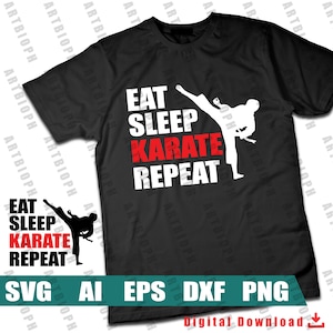 Karate svg - eat sleep Karate repeat svg file, png, clip-art digital file
