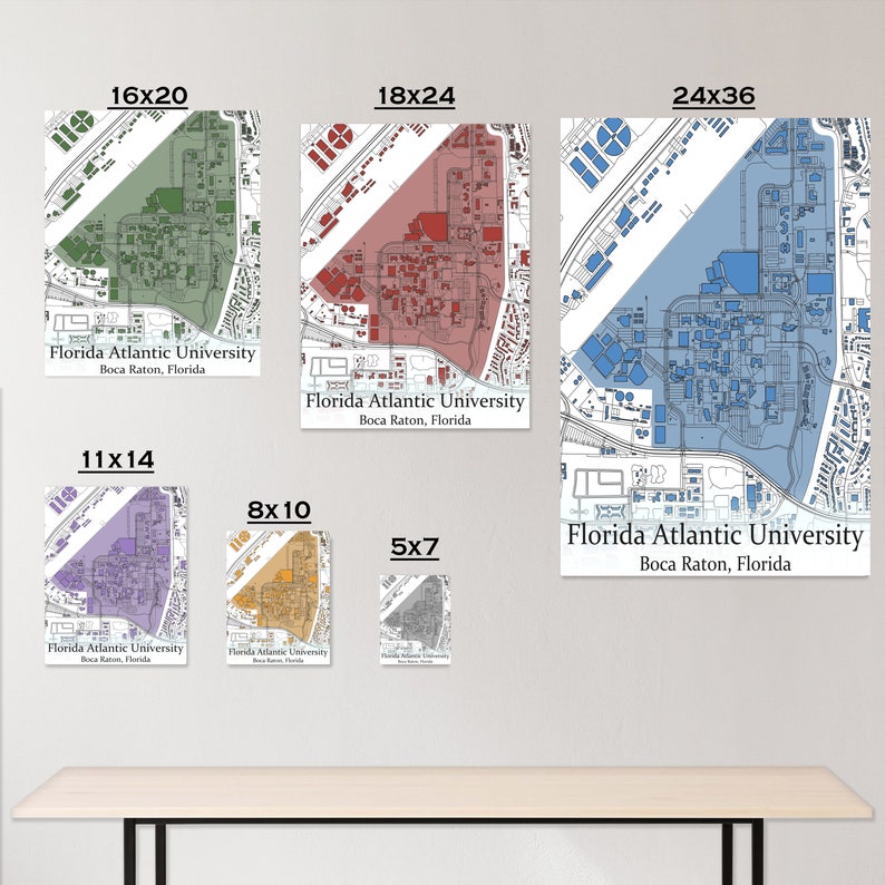 Colored Campus Map of Florida Atlantic University and All Its Roads
