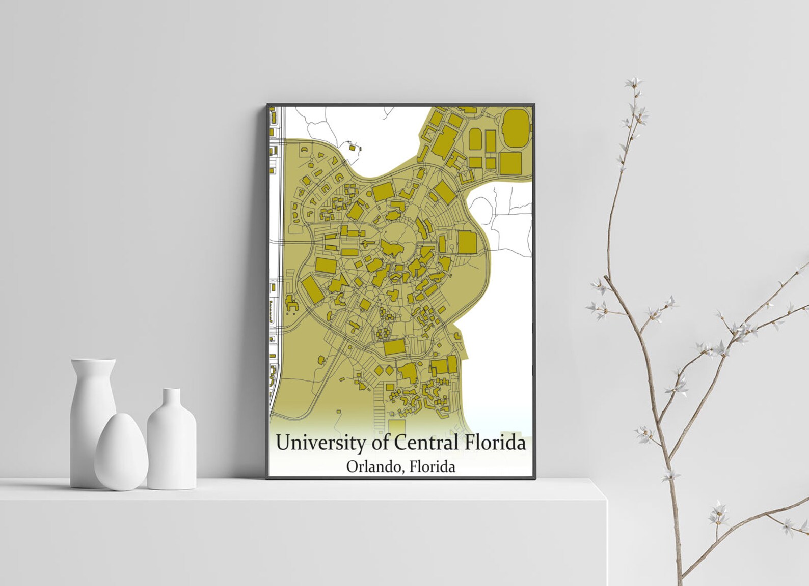 Colored Campus Map of UCF University of Central Florida and All Its Roads - Etsy