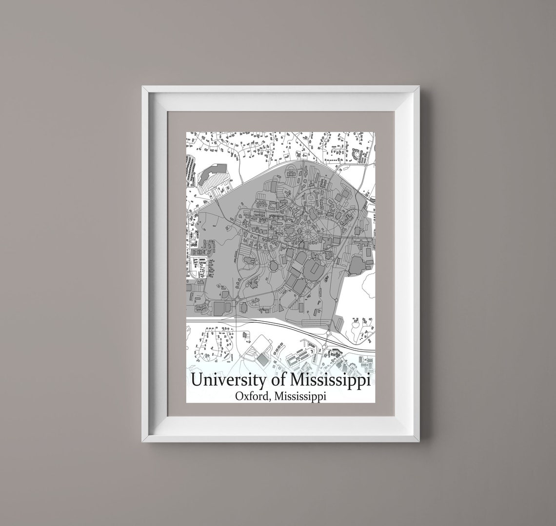 Colored Campus Map of Ole Miss University and All Its Roads - Etsy Ireland