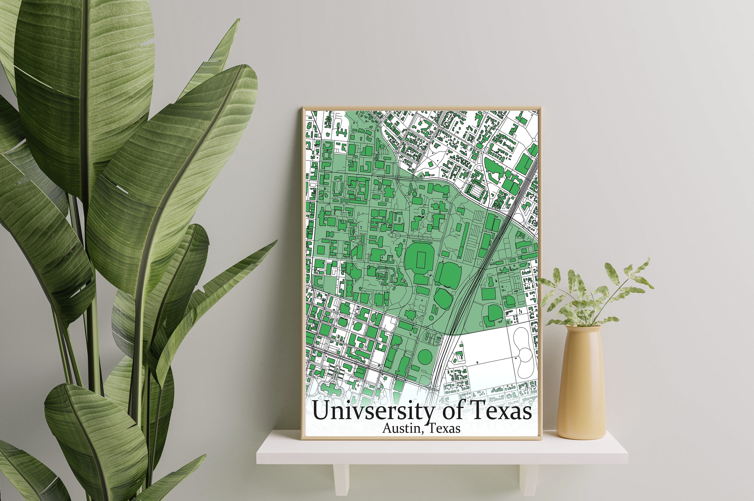 Colored Campus Map Of University Of Texas At Austin And All Its Roads Il Fullxfull.3868004656 555u 