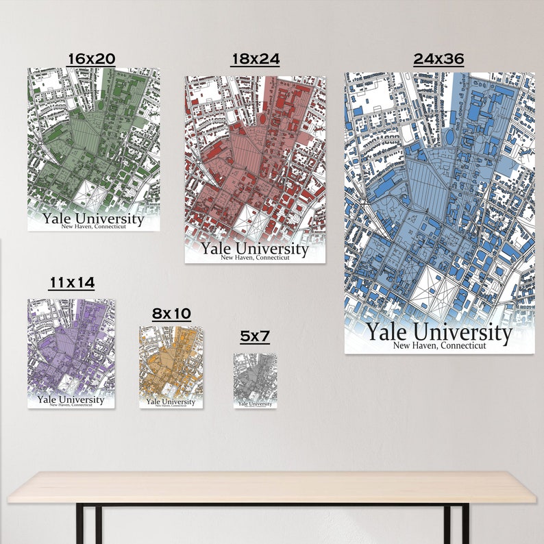 Colored Campus Map Of Yale University And All Its Roads Etsy Il 794xN.3868024264 Neh7 