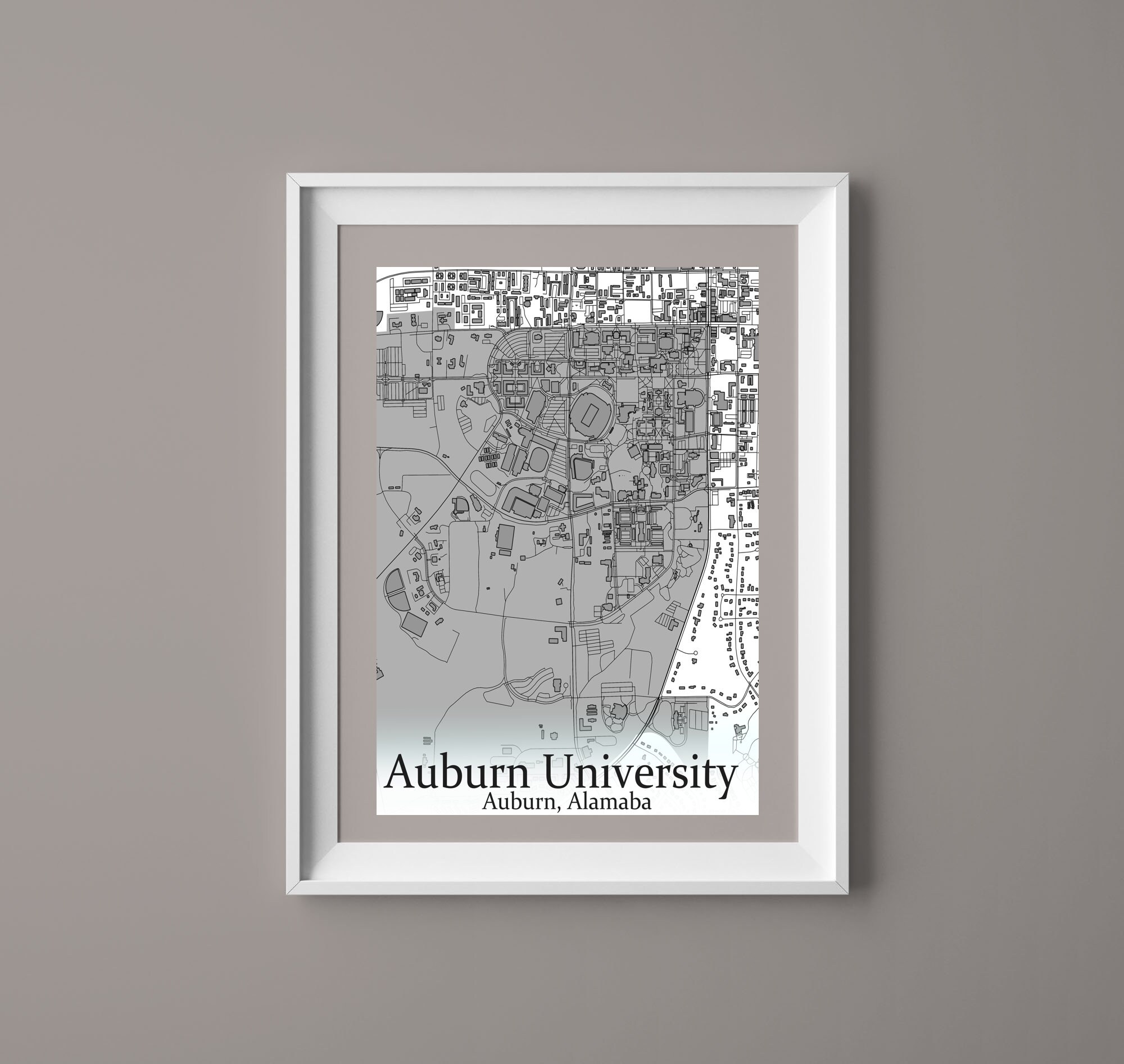 Colored Campus Map of Auburn University and All Its Roads - Etsy