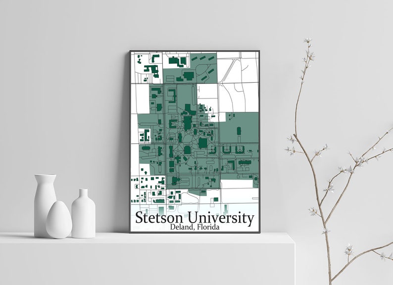 Colored Campus Map of Stetson University and All Its Roads Etsy Singapore