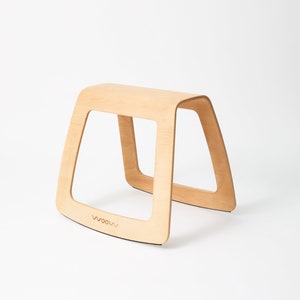 Ergonomischer Stuhl aus Buchenholz H. cm 55 - Bürohocker und Sattelhocker mit Schwingeffekt - Umweltfreundlich und Made in Italy