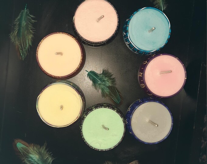 Aroma Therapy Candles, scented candles, candle set, chakra candles, candle tins, candles with lids