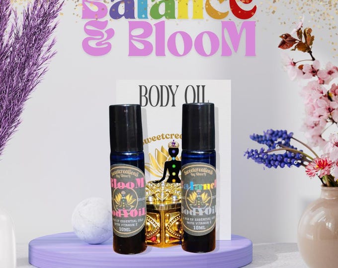 All Natural Body Oil Twin Set, all natural body oil glass, with stainless steal roller