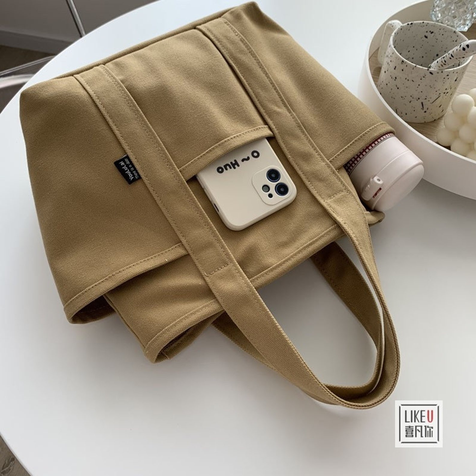 Japanese Multi-pocket Canvas Tote Shoulder Bagtote Bag - Etsy