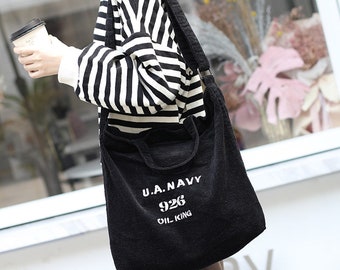 Corduroy Shoulder Bag Handbag Solid Color Bagsimple Bag - Etsy