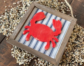 Mini Wood Crab sign, Beach, Nautical Decor