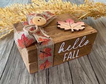 Fall Wood Book Stack, Tiered Tray Books