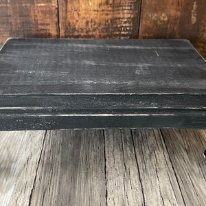 Wood Riser, Black Distressed Style, Display Stand, 5