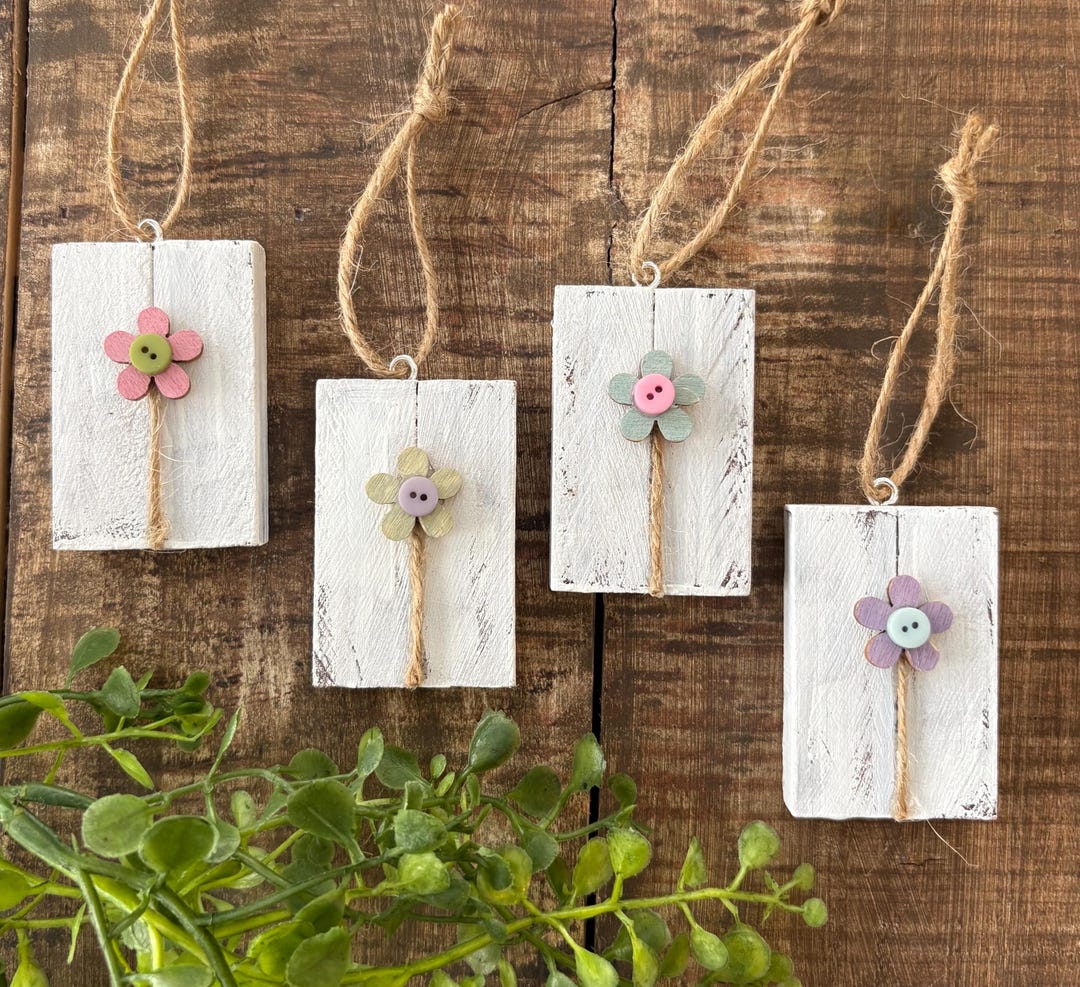 Spring Mini Decorations Set of 4 Mini Flower Ornaments, Spring Decor - Etsy