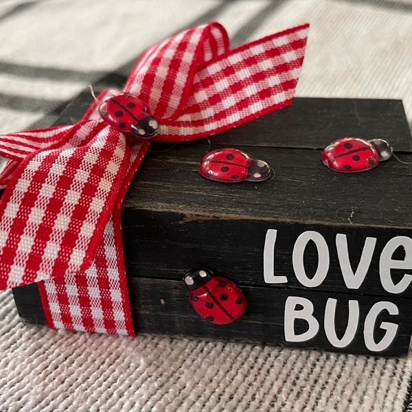 Ladybug Book Stack, Love Bug, Summer Tiered Tray Decor