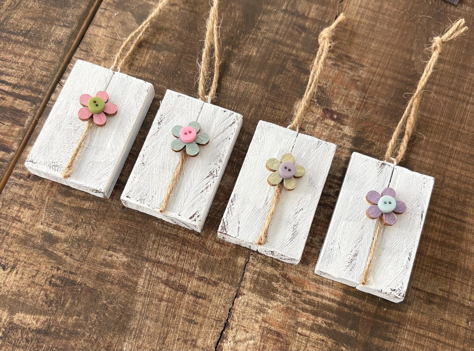 Spring Mini Decorations Set of 4 Mini Flower Ornaments, Spring Decor - Etsy