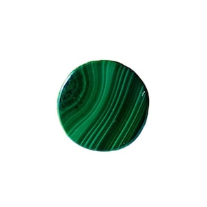 High Quality Malachite Gemstone Pendant - 18mm Flat Coin Shape - Beautiful Natural Green Color - Great for Crafting and Jewelry Making