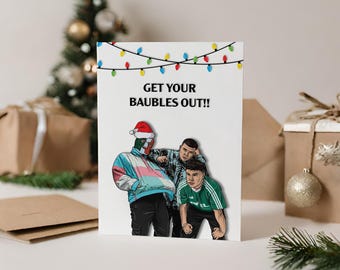 Kneecap Christmas Card - Get Your Baubles Out! - Funny Christmas Card