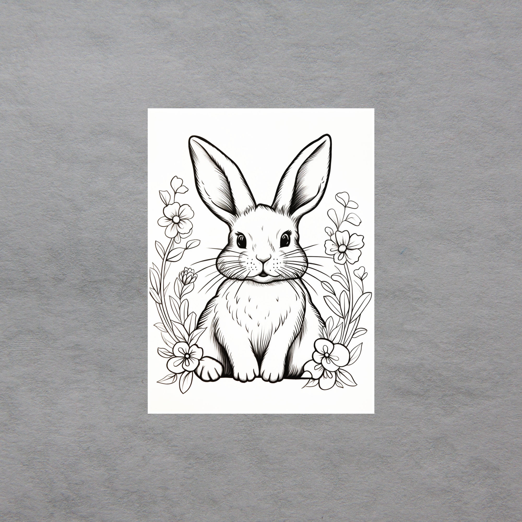 Bunny Rabbit | Rabbit | Coloring Page | Animal Portrait | Printable ...