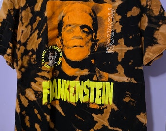 Frankenstein Bleach Dyed Graphic T-Shirt