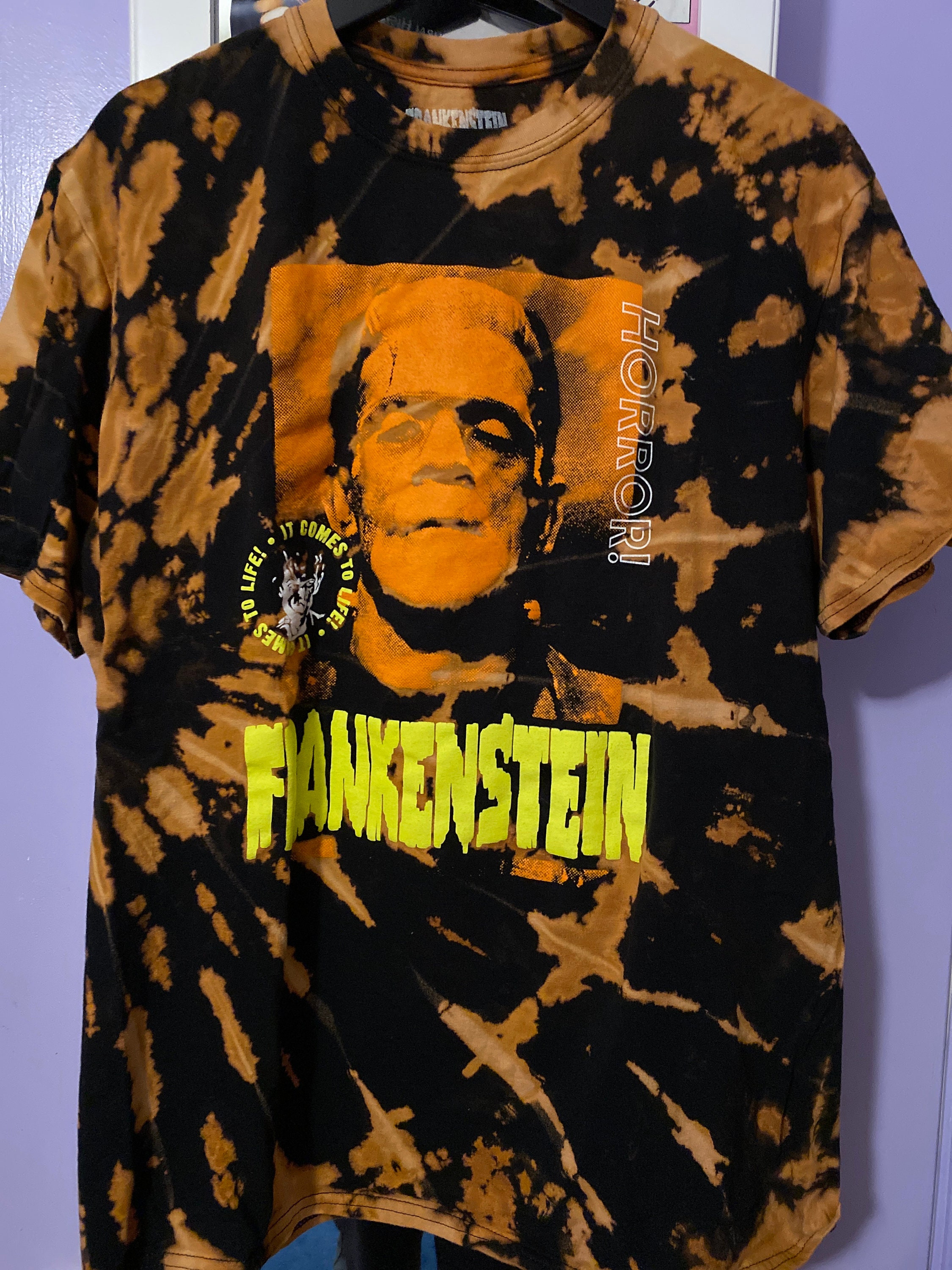 Frankenstein Bleach Dyed Graphic T 