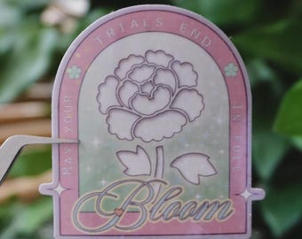 Full Bloom Yoongles Sticker: Holo KPOP Lyric Vinyl