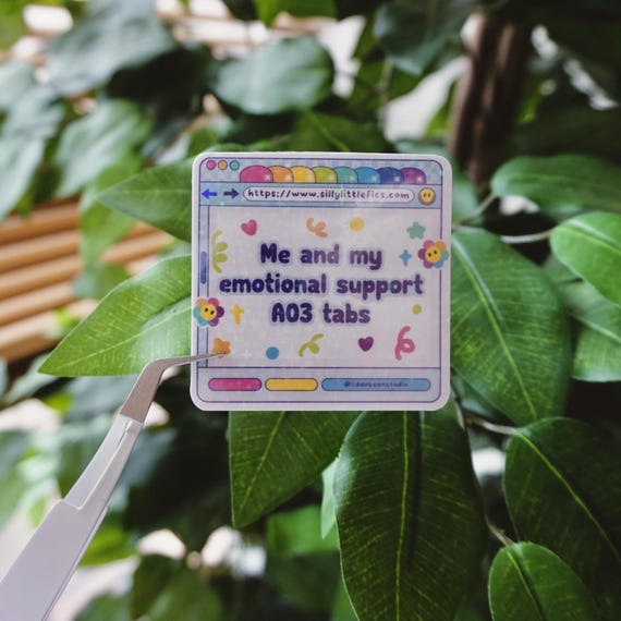 AO3 Tabs Holo Sticker Sparkly Fanfic Booktok Kindle Sticker