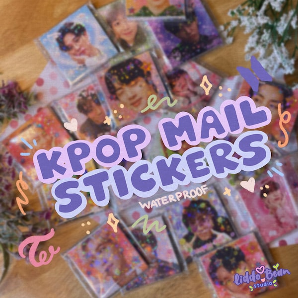 CUSTOM Kpop mail sticker - 12 pack/24 pack | Happy Mail Sticker | Kpop stickers trading | Kpop Group Stickers | Custom Stickers for mail