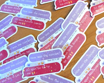 CUSTOM OT7 Concert Surprise Song SET OF 2 Sticker | Kpop | Tannies