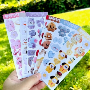 Plushy Deco Sticker Sheet | Matte Vinyl Sticker   | Cute BTS Sticker | Deco Sticker | Kpop Sticker |