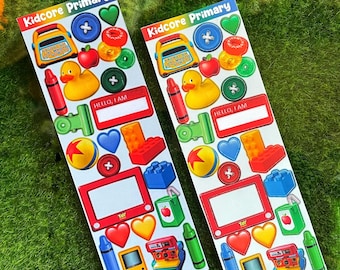 Kidcore Primary Sticker Sheet: Matte Vinyl Deco Stickers