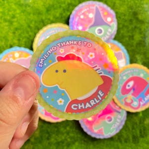 Fellas that Smile Aufkleber | Holo-Vinyl-Aufkleber | Niedliche Cartoon Aufkleber | Regenbogen Sticker | Dumme Sticker