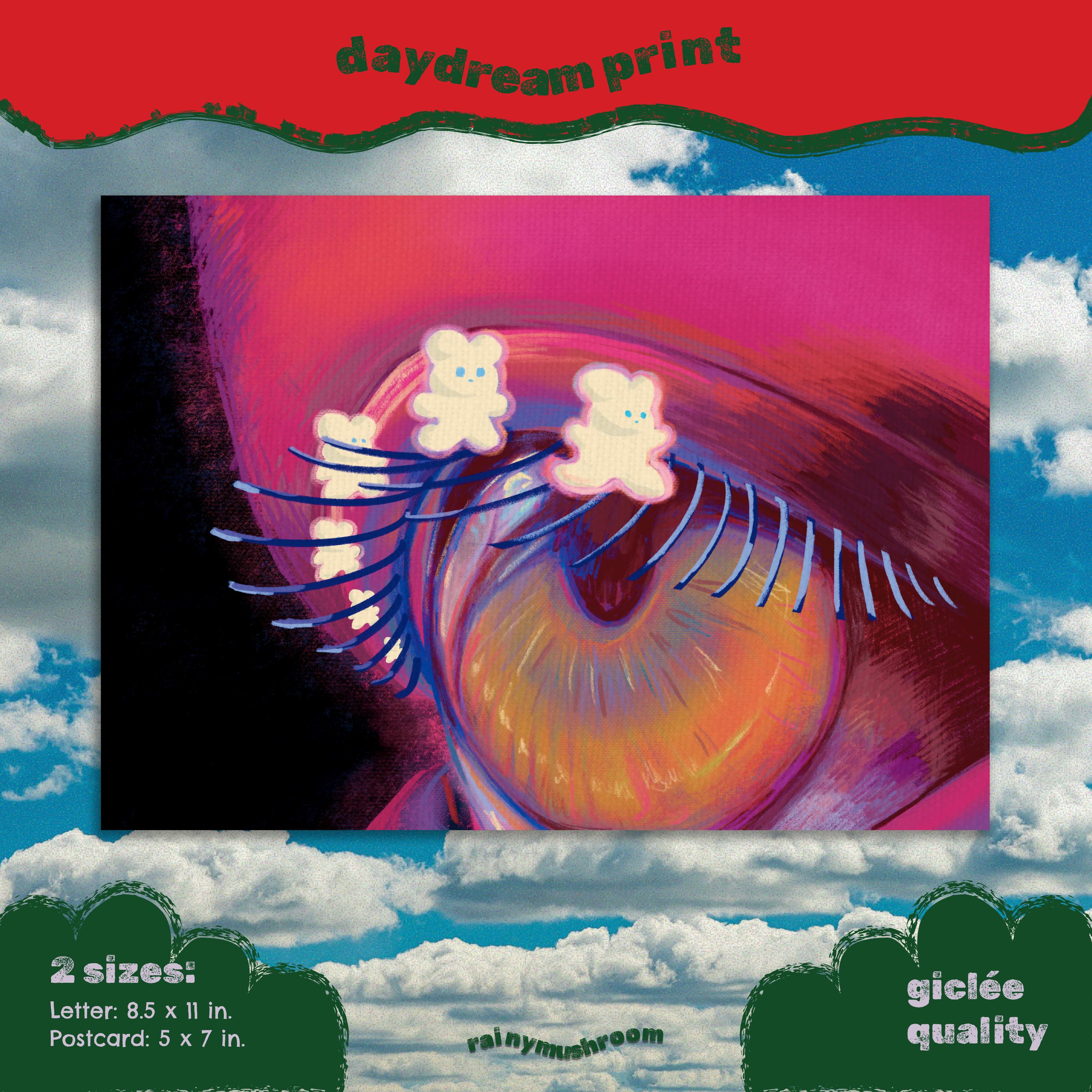 Daydream Rabbit Magenta Daydream Surreal Art Print – Whimsical Rabbit Eyelash ...