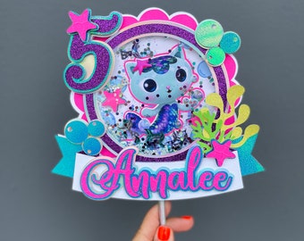 Personalized Gabbys Dollhouse Shaker Cake Topper | Gabbys Dollhouse Banner | Gabbys Dollhouse Party Decor