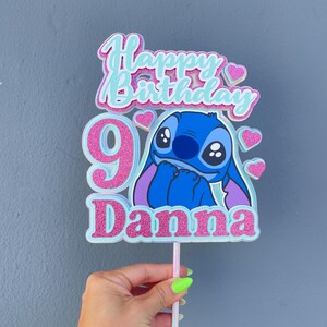 Personalized Stitch Cake Topper | Stitch Centerpieces | Stitch Party Decor | Hawaiian Party