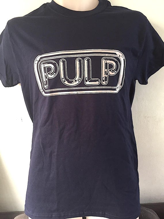 PULP バンドTシャツ ブラック XL Pulp - Logo Band Music Short or Long Sleeve Navy Blue T Shirt - Etsy