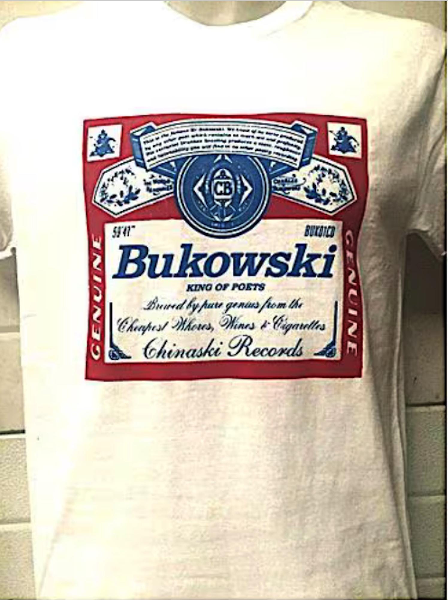 Charles Bukowski - Camiseta de manga corta, poeta y escritor beat.