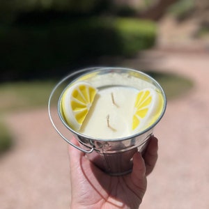 16oz Citronella Soy Wax Candle with Lemon Wheel