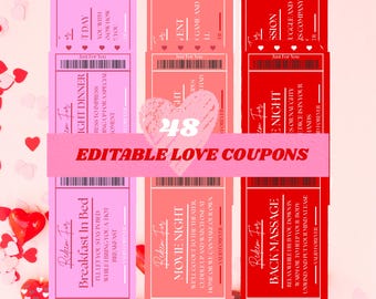 Printable & Editable Love Coupons Gift