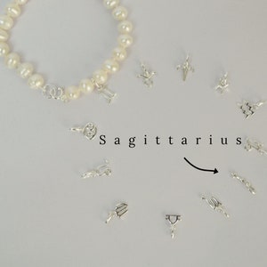 Sagittarius Pearl Bracelet, Made To Order Sagittarius Bracelet, Zodiac Charm Bracelet, Freshwater Pearl Sagittarius Jewellery